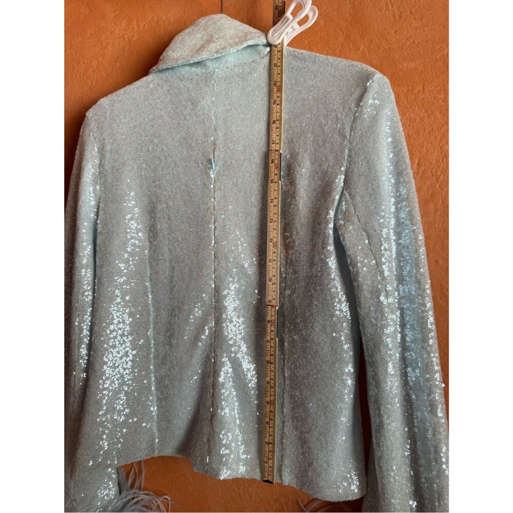 16Arlington Michelle Sequin Feather Trim Top UK 8 Designer - Picture 10 of 13